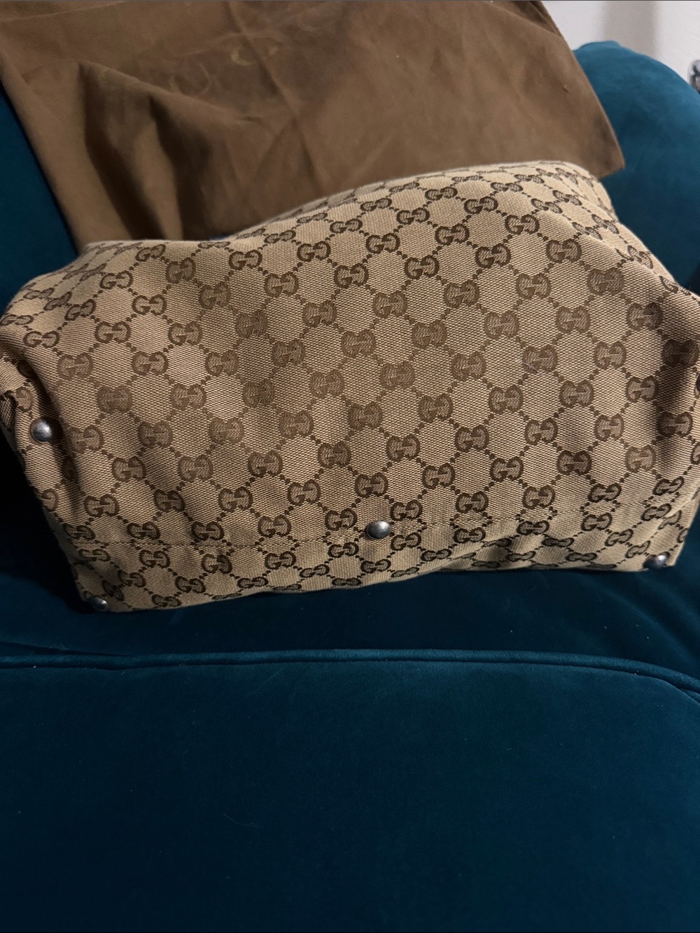 AUTHENTIC Gucci Beige GG Supreme Canvas Icon Bit Tote with dust bag - Picture 3 of 13